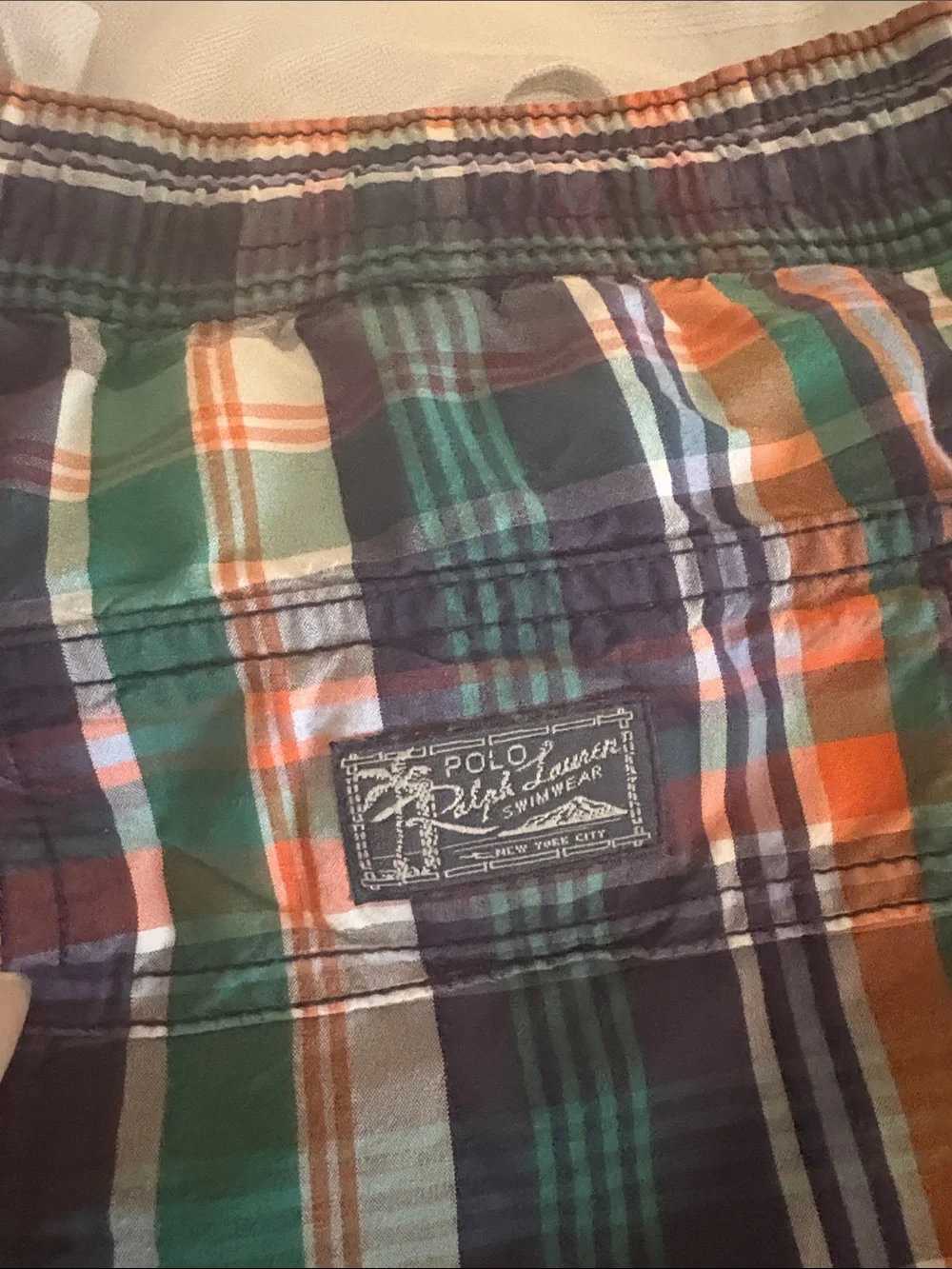 Polo by Ralph Lauren Kids Plaid Drawstring Shorts - Green Navy Orange